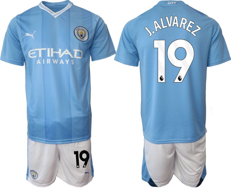 Men 2023-2024 Club Manchester City home Light blue #19 Soccer Jersey->manchester city jersey->Soccer Club Jersey